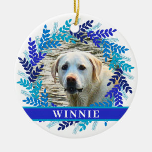 Décoration En Céramique Pet 2 Photo Blue Wreath Christmas Wreath