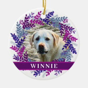 Décoration En Céramique Pet 2 Photo Pink Purple Wreath Christmas Wreath