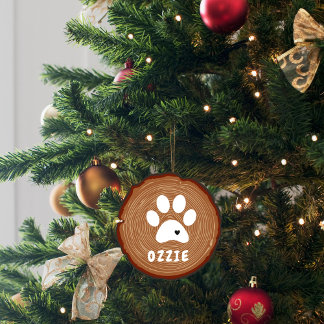 Décoration En Céramique Pet Paw Heart Wood Graphic