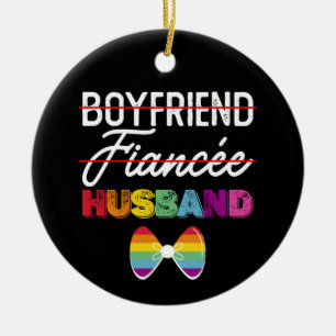 Décoration En Céramique Petit ami Fiancé Marié Mariage gay Marié LGBTQ
