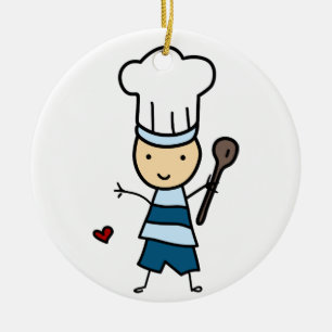 Décoration En Céramique Petit Chef Garçon