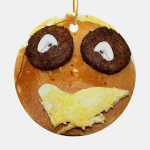 Décoration En Céramique Petit déjeuner visage heureux
