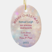 Décoration En Céramique Petit-fils Premier Kitten de Noël (Dos)