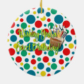 Décoration En Céramique Petit gâteau d'anniversaire - GoldenDoodle (Dos)