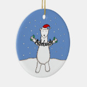 Décoration En Céramique Petit Ours Polaire de Noël personnalisé (Droite)