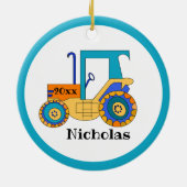 Décoration En Céramique Petit tracteur fermier (Dos)