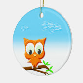 Décoration En Céramique Petite chouette sur une branche (Gauche)