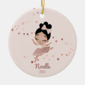 Décoration En Céramique Petite fille Ballerina avec Bow, or Rose (Devant)