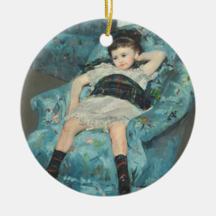 Décoration En Céramique Petite fille dans un fauteuil bleu, 1878 (oi