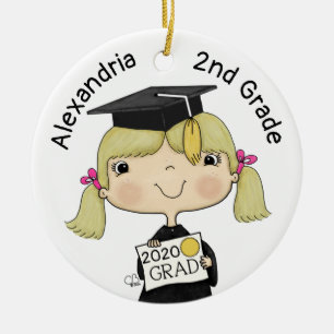 Décoration En Céramique Petite fille diplômée Cheveux blond
