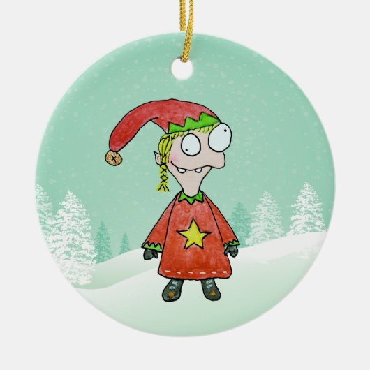 Décoration En Céramique Petite fille elfe (Devant)