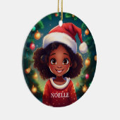 Décoration En Céramique Petite fille noire Noël chapeau de Noël (Droite)