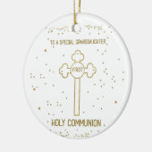 Décoration En Céramique Petite-fille Première Sainte Communion Gold Look C (Gauche)