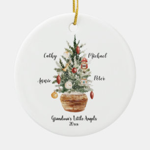 Décoration En Céramique Petits-enfants de famille personnalisés Arbre de 