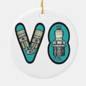 Décoration En Céramique Pétrolhead V8 Voiture passionné (Dos)