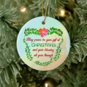 DÉCORATION EN CÉRAMIQUE PEUT-ÊTRE QUE LA PAIX SOIT VOTRE CADEAU À NOËL