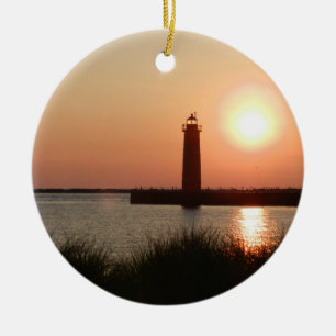Décoration En Céramique Phare de Muskegon Channel