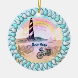 Décoration En Céramique Phare tempétueux vélo 