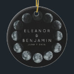 Décoration En Céramique Phases de lune d'aquarelle noire moderne Mariage p<br><div class="desc">Aquarelle noire moderne Phases Lune Mariage céleste ornement céramique personnalisé</div>