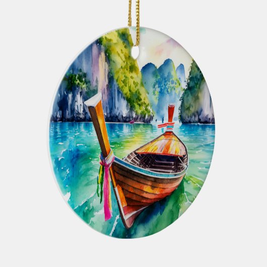 Décoration En Céramique Phi Phi Island Krabi Longboat Thaïlande (Droite)