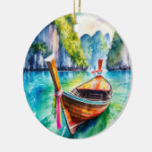 Décoration En Céramique Phi Phi Island Krabi Longboat Thaïlande (Gauche)