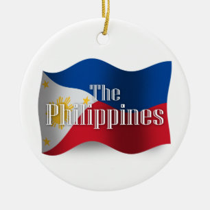 Décoration En Céramique Philippines ondulant le drapeau