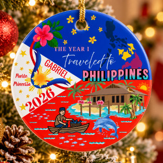 Décoration En Céramique Philippines Voyage Souvenir Nom Année