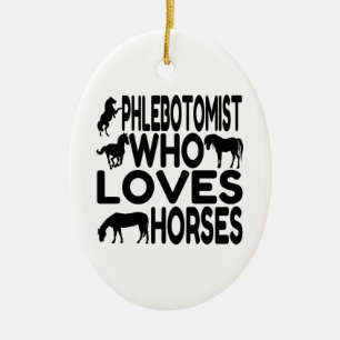 Décoration En Céramique Phlebotomiste du Cheval Lover