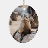 Décoration En Céramique Phoque bébé sur rocher (Droite)