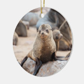 Décoration En Céramique Phoque bébé sur rocher (Gauche)