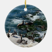 Décoration En Céramique Phoques et Oiseaux (Dos)