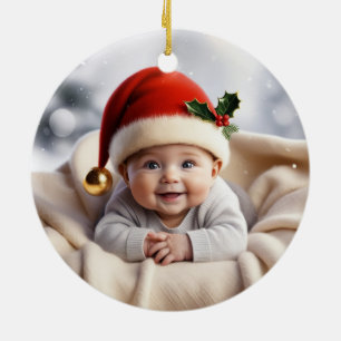 Décoration En Céramique Photo bébé renard mignon de Noël