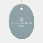 Décoration En Céramique Photo Blue Snowflakes (Dos)