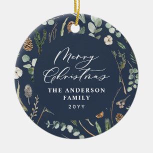 Décoration En Céramique Photo botanique minimaliste de Noël de la Marine