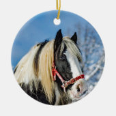 Décoration En Céramique Photo Cheval Paint Snow (Devant)