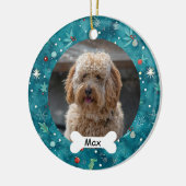 Décoration En Céramique Photo Chien Chien Chien turquoise Personnalisé (Gauche)