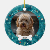 Décoration En Céramique Photo Chien Chien Chien turquoise Personnalisé (Dos)