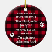 Décoration En Céramique Photo Chien Personnalisé Red Plaid Pet Pet Perdre  (Dos)