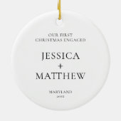 Décoration En Céramique Photo Couple moderne Simple Premier Noël Engagé (Dos)