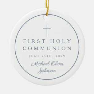 Décoration En Céramique Photo Croix Religieuse Garçon Première Communion