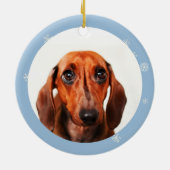 Décoration En Céramique Photo Cute Daschund à Noël (Dos)