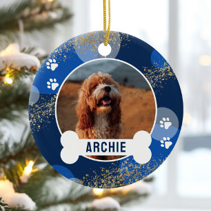 Décoration En Céramique Photo d'animal de compagnie Abstrait bleu