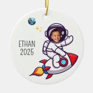 Décoration En Céramique Photo d'astronaute personnalisée pour enfants, Enf