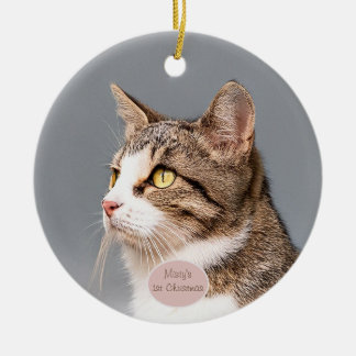 Décoration En Céramique Photo de chat personnalisée
