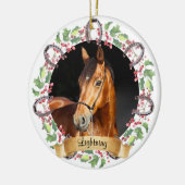 Décoration En Céramique Photo de cheval de Noël personnalisé (Gauche)