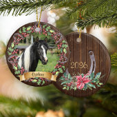Décoration En Céramique Photo de cheval personnalisé Noël rustique