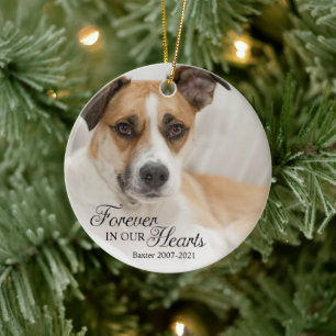 Décoration En Céramique Photo de chien à jamais dans nos cœurs