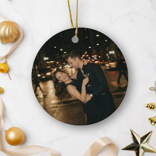 Décoration En Céramique Photo de couple fiancé Noël Cadeau de fiançailles