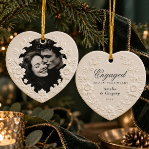 Décoration En Céramique Photo de couple fiancé pour un Noël très joyeux
