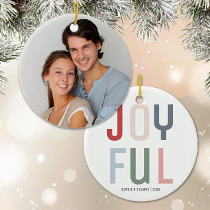 Décoration En Céramique Photo de couple joyeux Noël